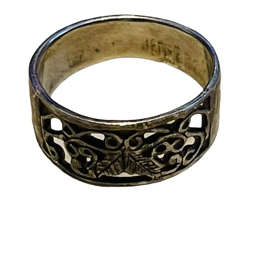 10/$25🦋 Silver Filagree Cutout Ring - Size 7.5